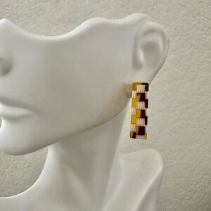 Nat + Noor checkered pattern earrings